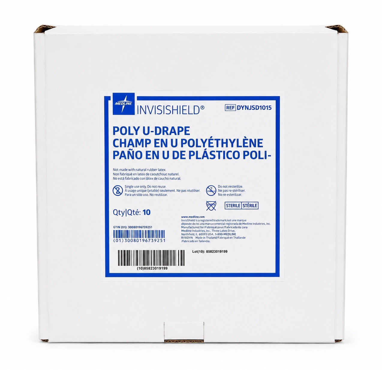 Medline InvisiShield Poly U-Drape 48” x 52” Sterile Drape DYNJSD1015 Box of 10
