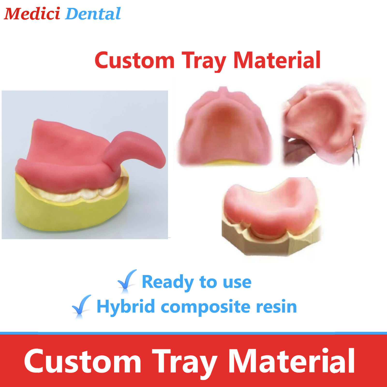 Dental Lab Custom Tray Material Hybrid composite resin, Light cure, Ready to use