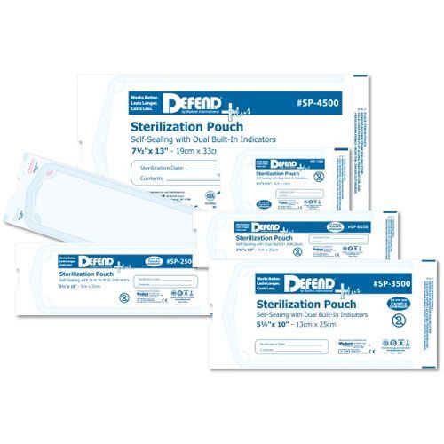 Defend Plus 9″ x 15″ Sterilization Pouch, self-sealing with built-in internal &