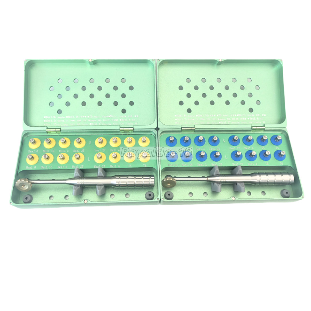 Dental Implan Screwdriver Tool Hand Torque Wrench Screw Metal Kit Hex T5/6 S/L
