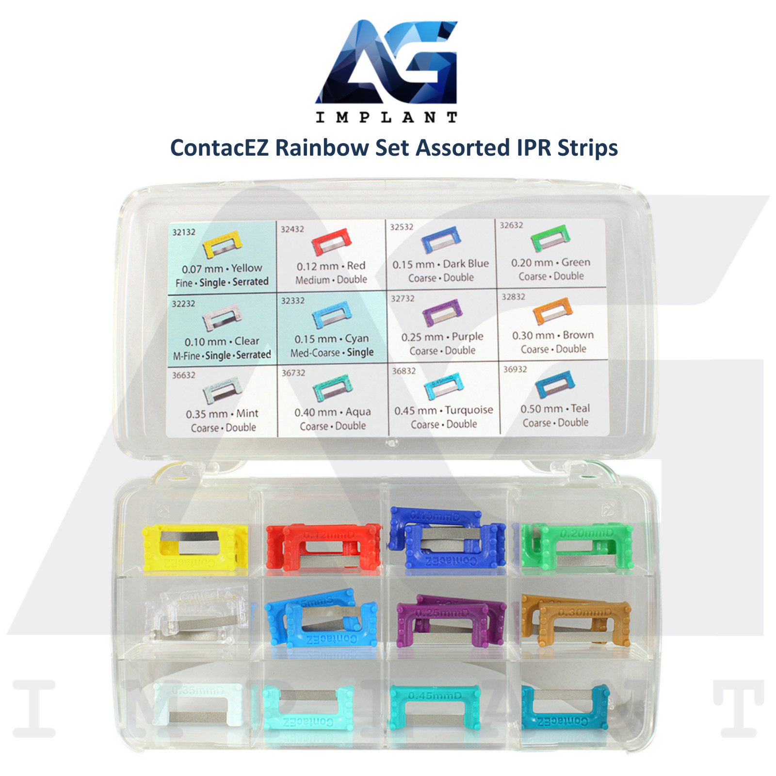 Rainbow Set Assorted Flexible Diamond IPR Strips Enamel Stripping Dental Lab