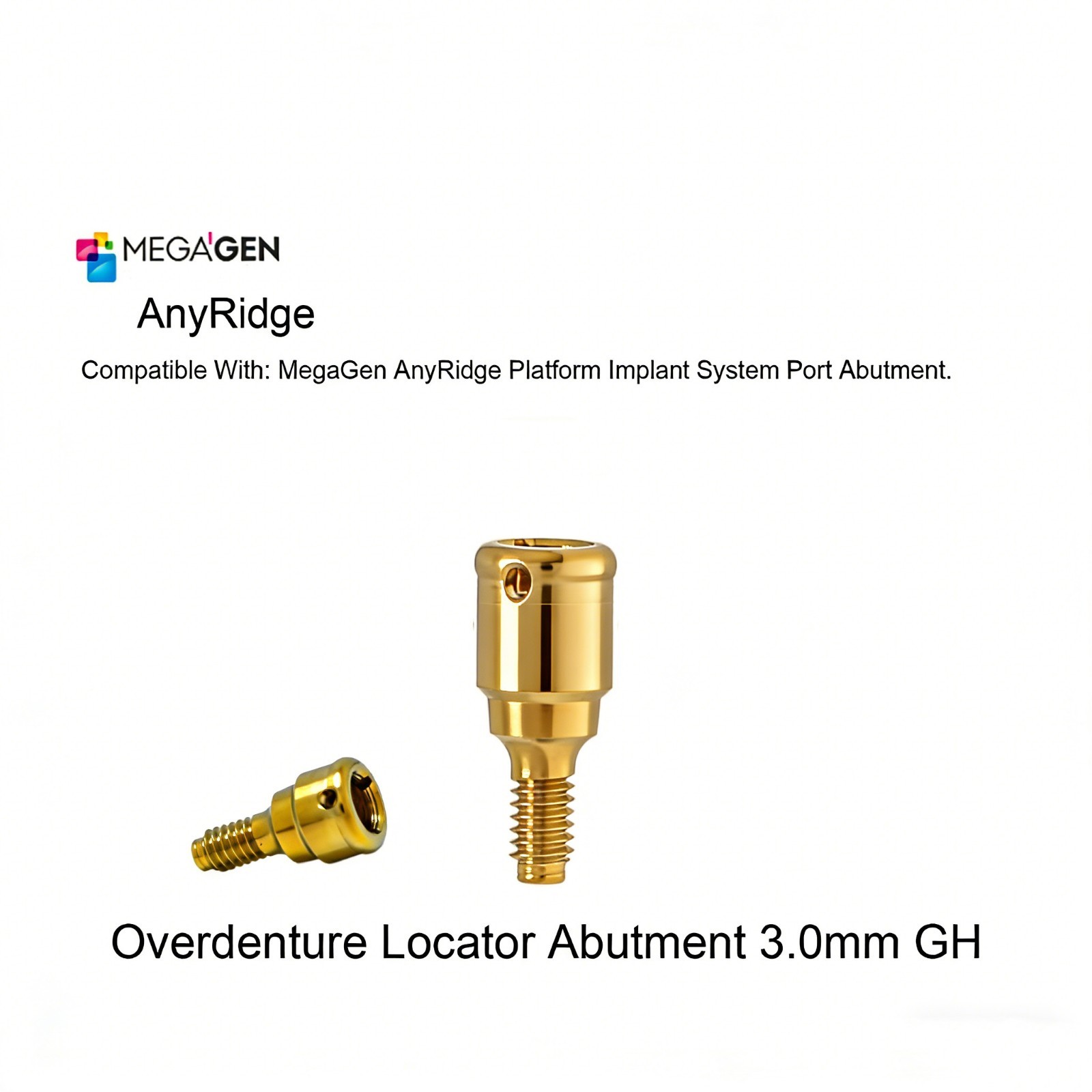 Overdenture Abutment Removable Anchor for MEGAGEN AnyRidge All Platform 1-7.0 GH