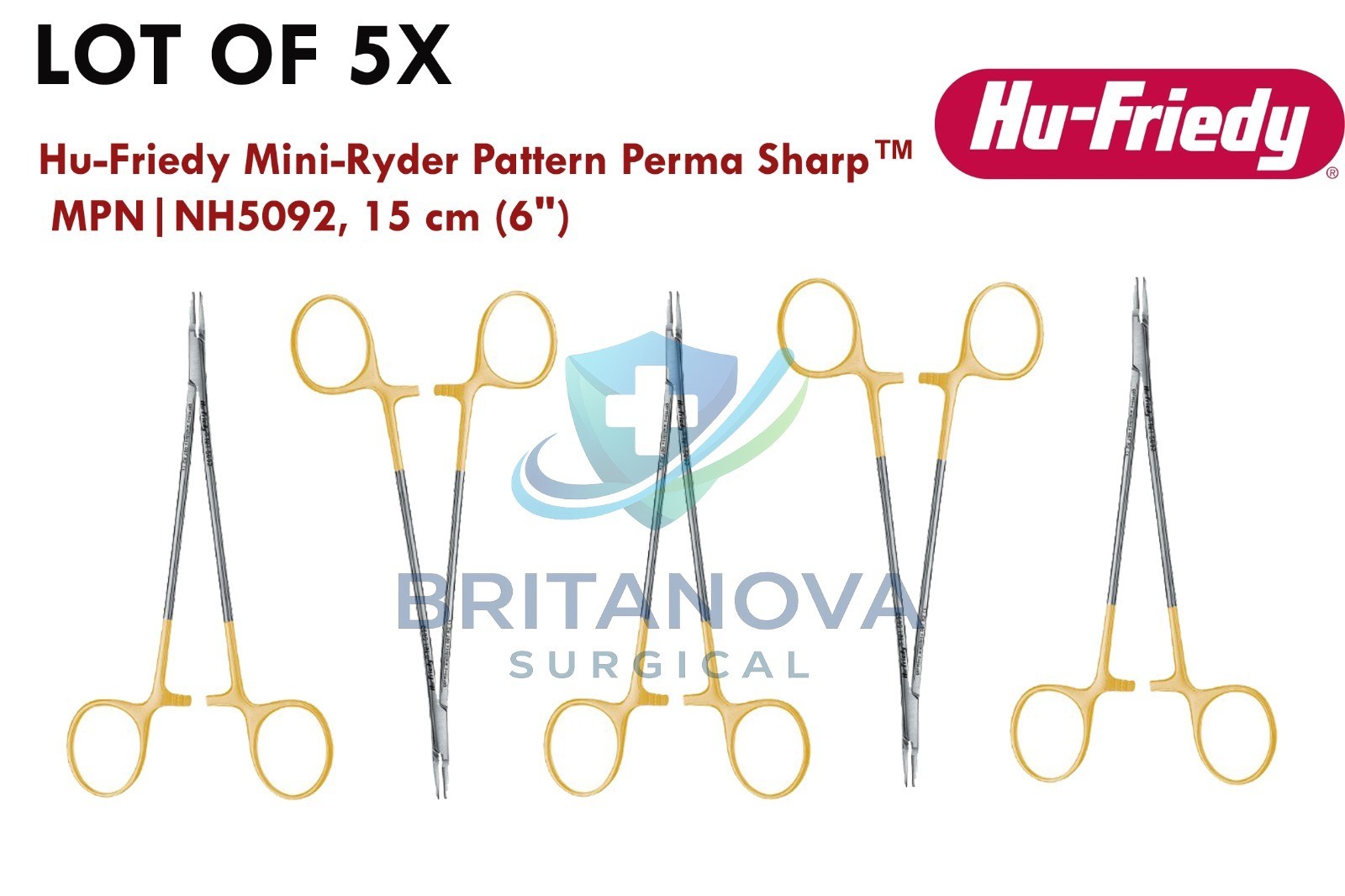 LOT OF 5X Hu-Friedy Mini-Ryder Pattern Perma Sharp™ MPN|NH5092, 15 cm (6″)