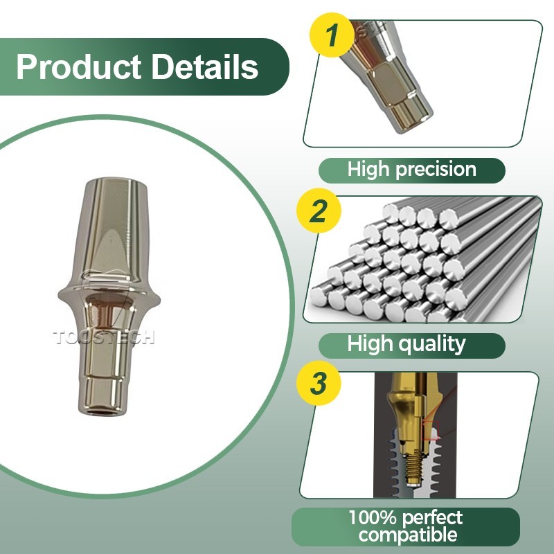 10pcs Titanium straight abutment fits to ITI Straumann RC D5.0/6.5 GH1/2/3mm