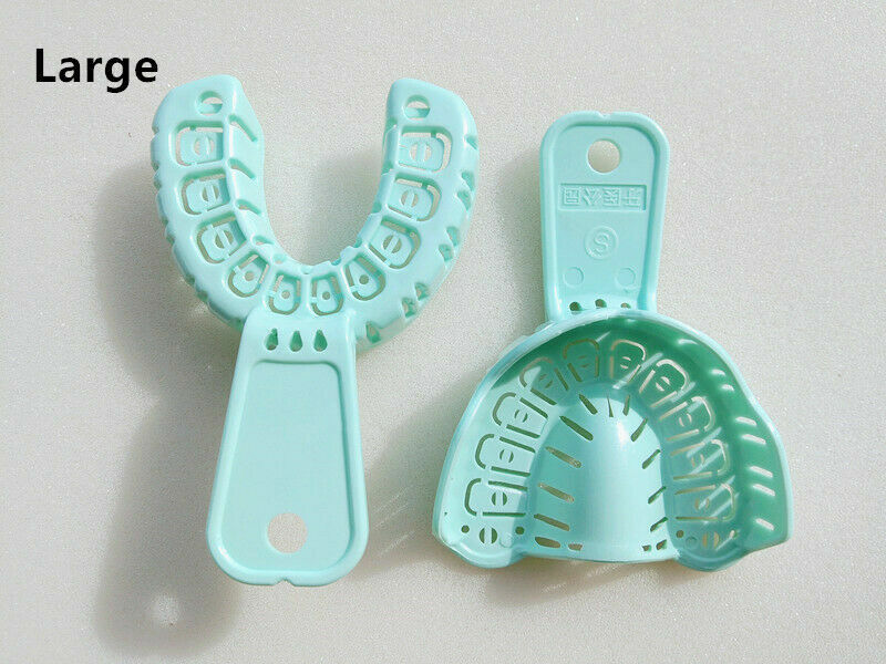 Dental Orthodontic Implant Plastic Disposable Trays Impression Green Upper+Lower