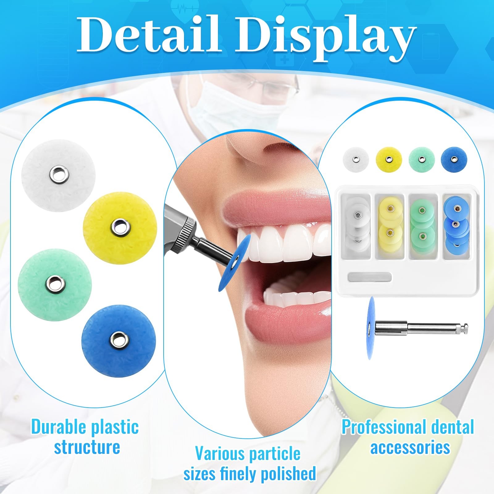 40 Piece 14mm Dental Polishing Discs Assorted Kit, Polisher Supplies…