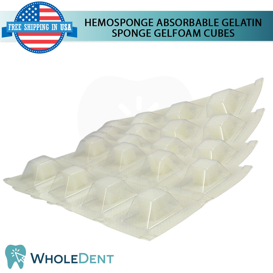 Dental Hemosponge Absor bable Gelatine Sponge Gelfoam Cubes Sterile Sur gical