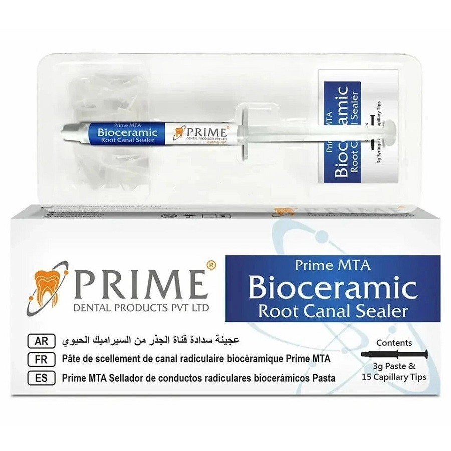 Prime MTA Bioceramic Root Canal Sealer 3g Paste Dental + 15 Tips