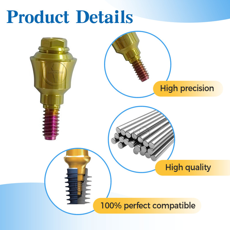 1 pcs Multi unit straight abutment fits to MIS Seven Platform GH 1/2/3/4mm