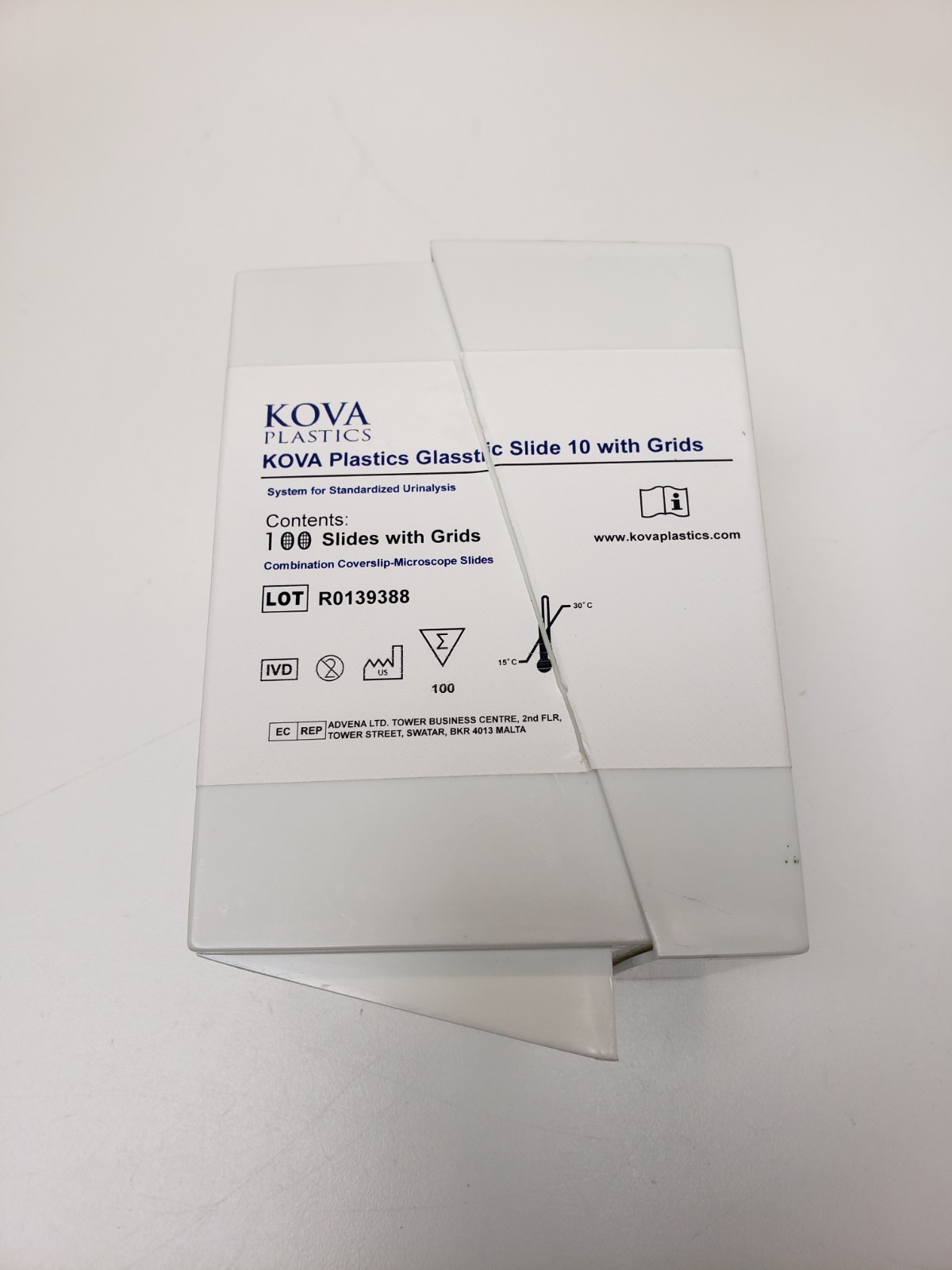 KOVA Plastics Glasstic Slide 10 with Grids 87144, partial box contains 81 pcs