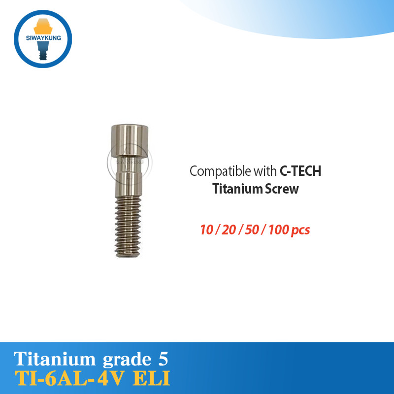 10-100 Pcs Titanium Abutment Screw compatible with C-TECH platform Regular
