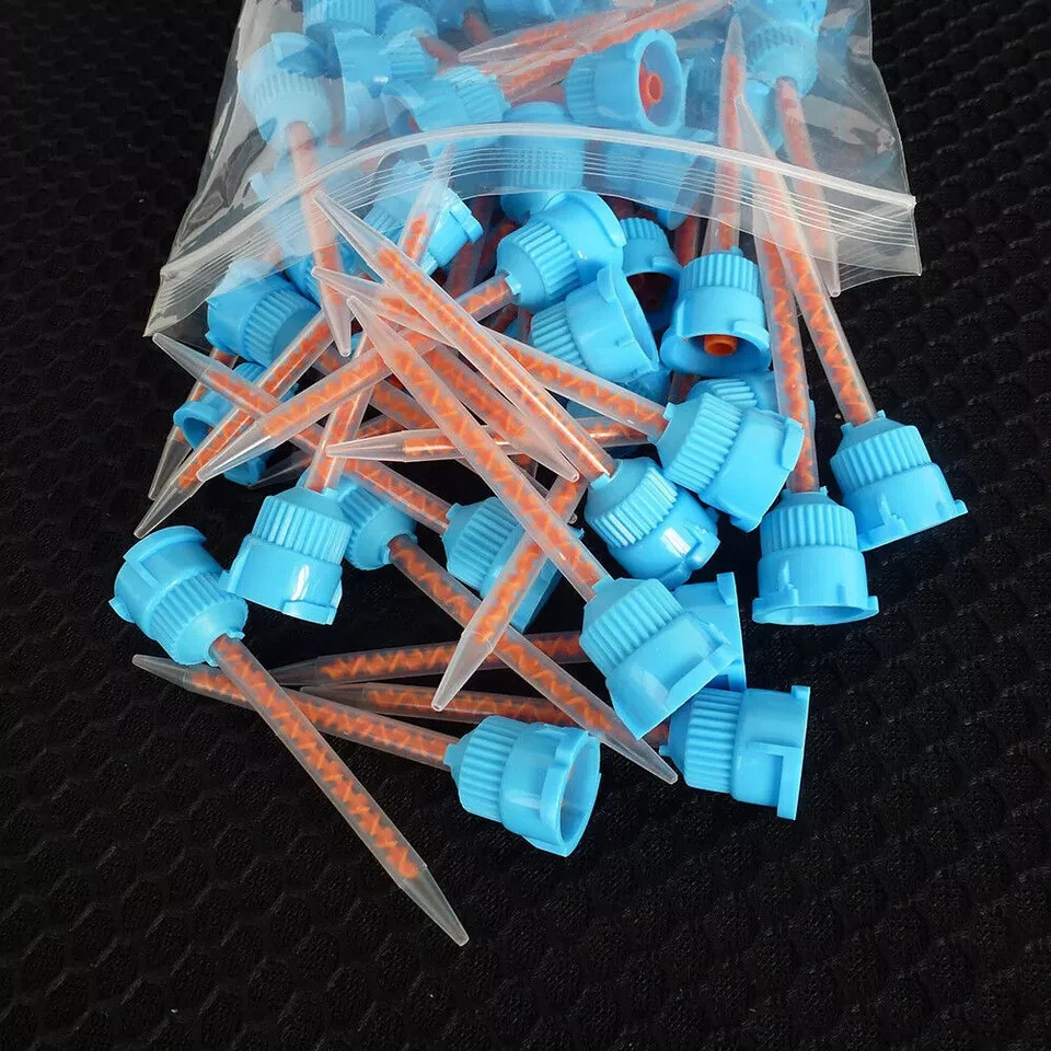 100 pcs Dental Impression Mixing Tips For 10:1 Crown &Bridge Material Syringe