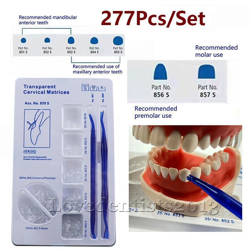 Dental Transparent Cervical Matrices Composite Gingival Retractor Clear Matrix.