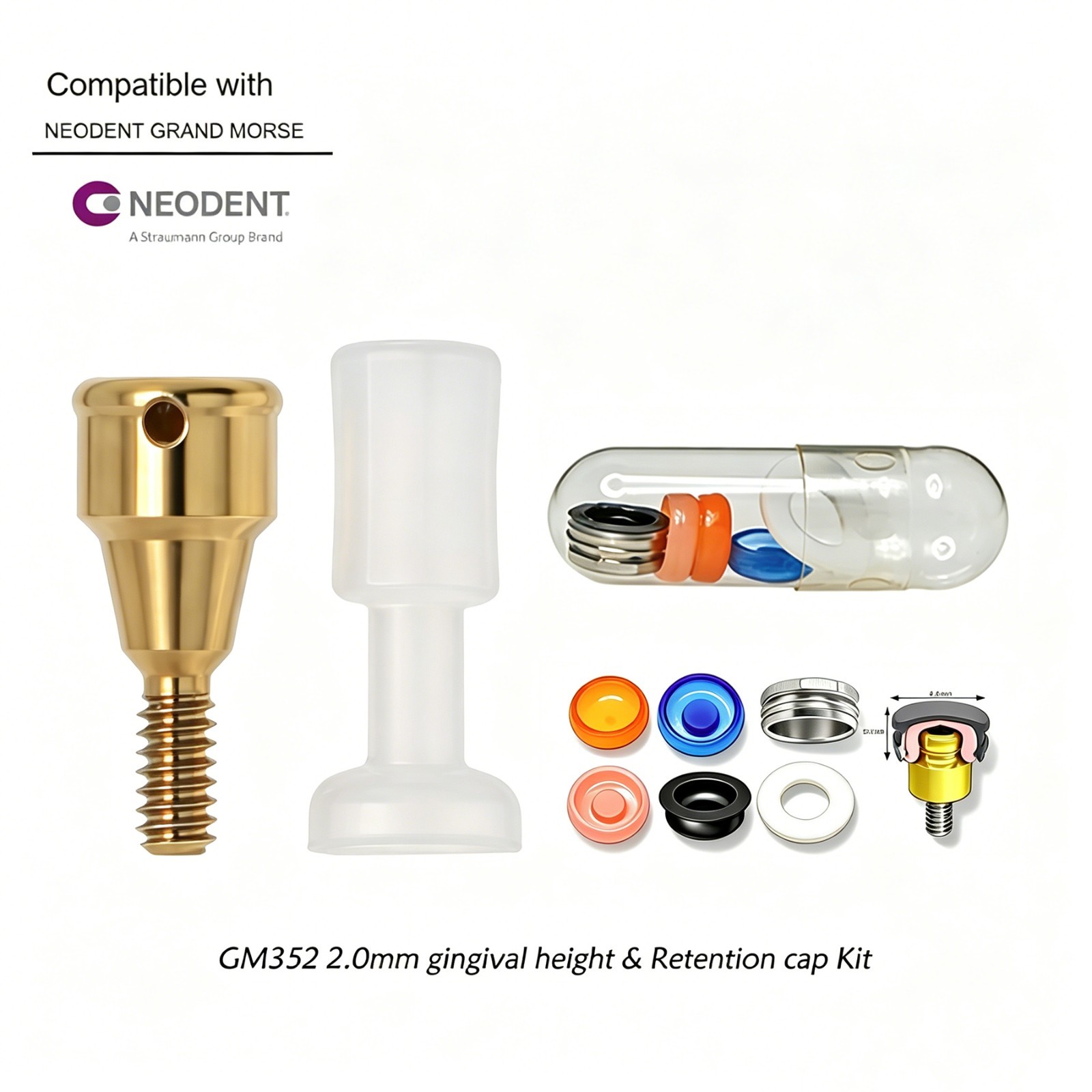 Neodent GM Overdenture Abutment Removable Anchor for NEODENT GRAND MORSE 1-6mm G