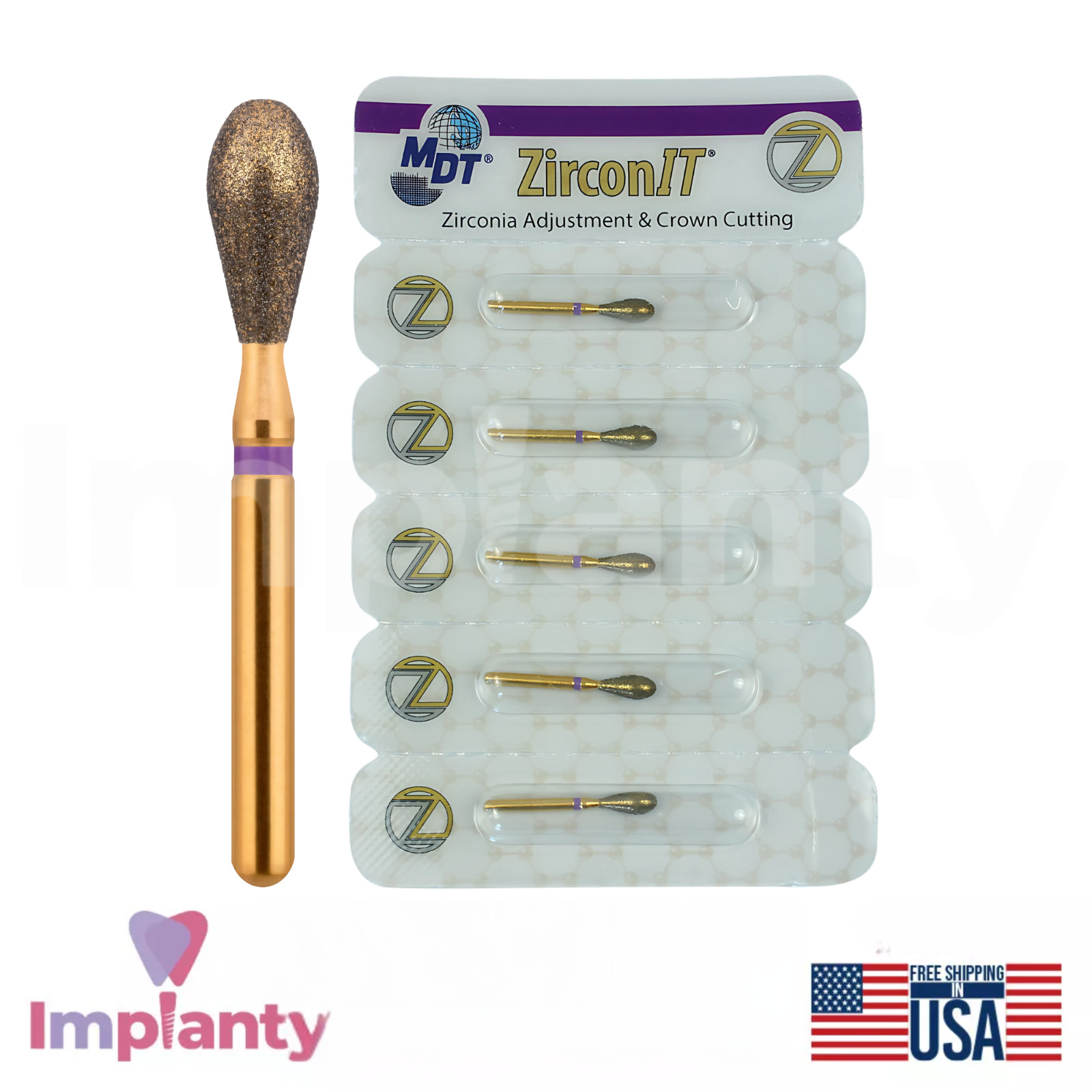 MDT Dental Football FG ZirconIT ADJ Diamond Burs Z276 Crown Preparation Tool