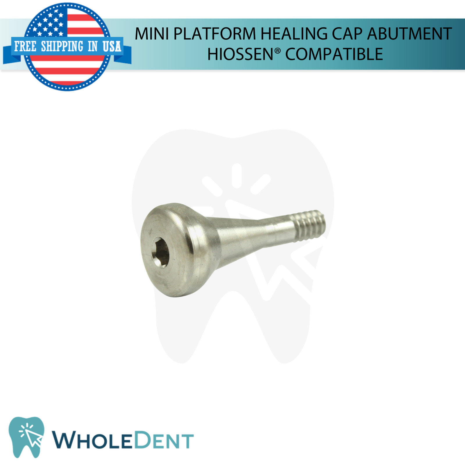 5x Dental Titanium Mini Healing Cap Prosthetic 2.1mm Hi0ssen® Compatible