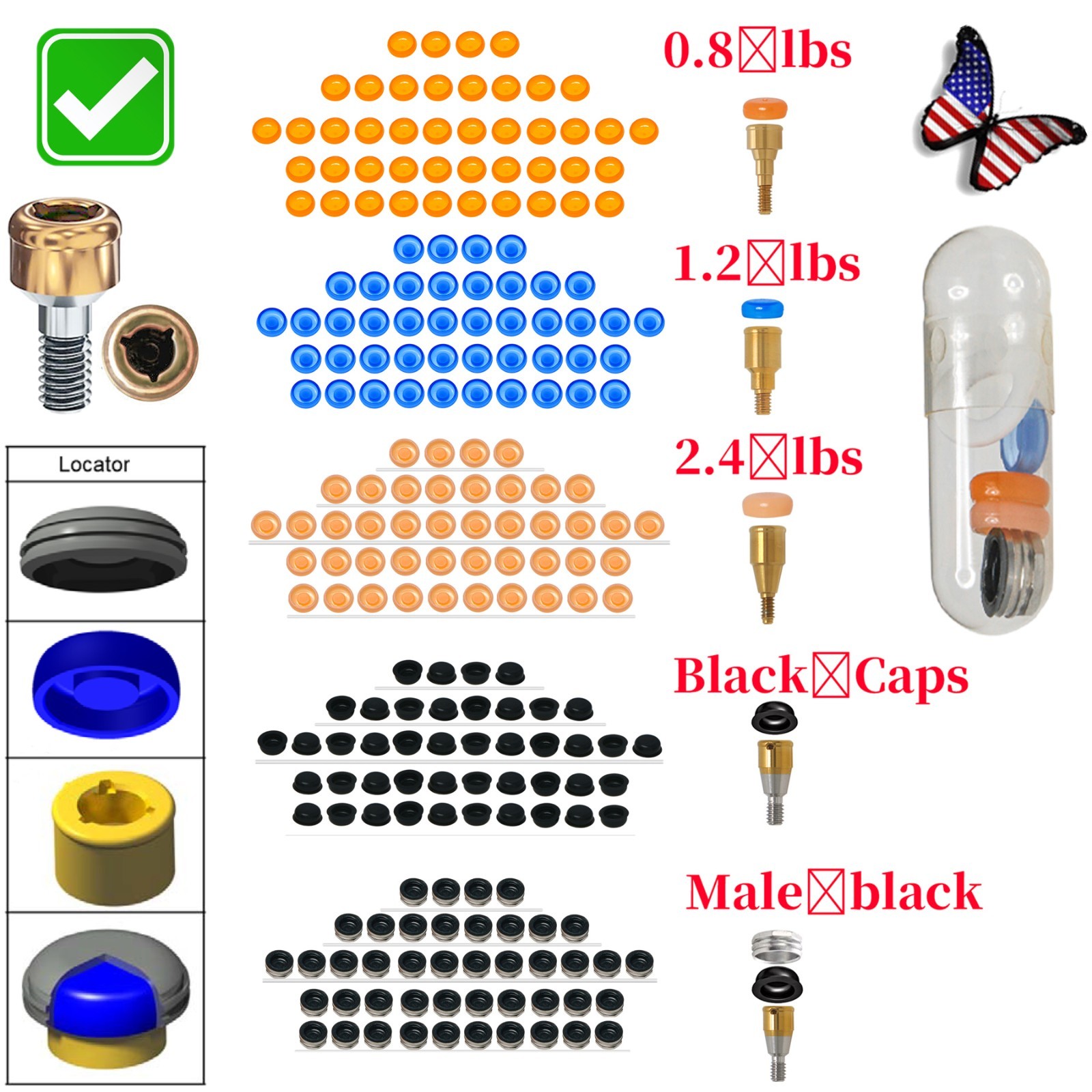 US LOCATOR Abutment Compatible with the ZimVie /Zimmer Biomet Tapered Screw Vent