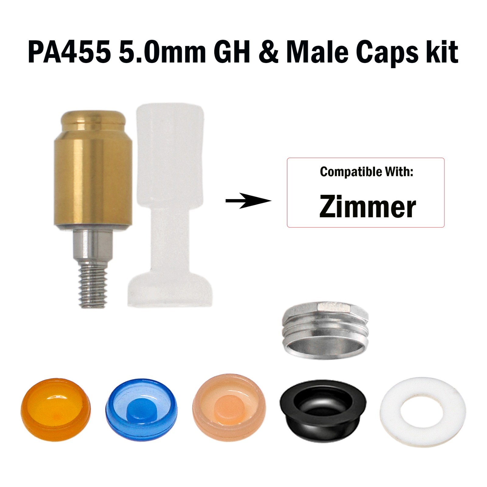 US Locator Overdenture Abutment Fit Zimmer Screw-Vent 4.5mm Male Cap Kit Implant