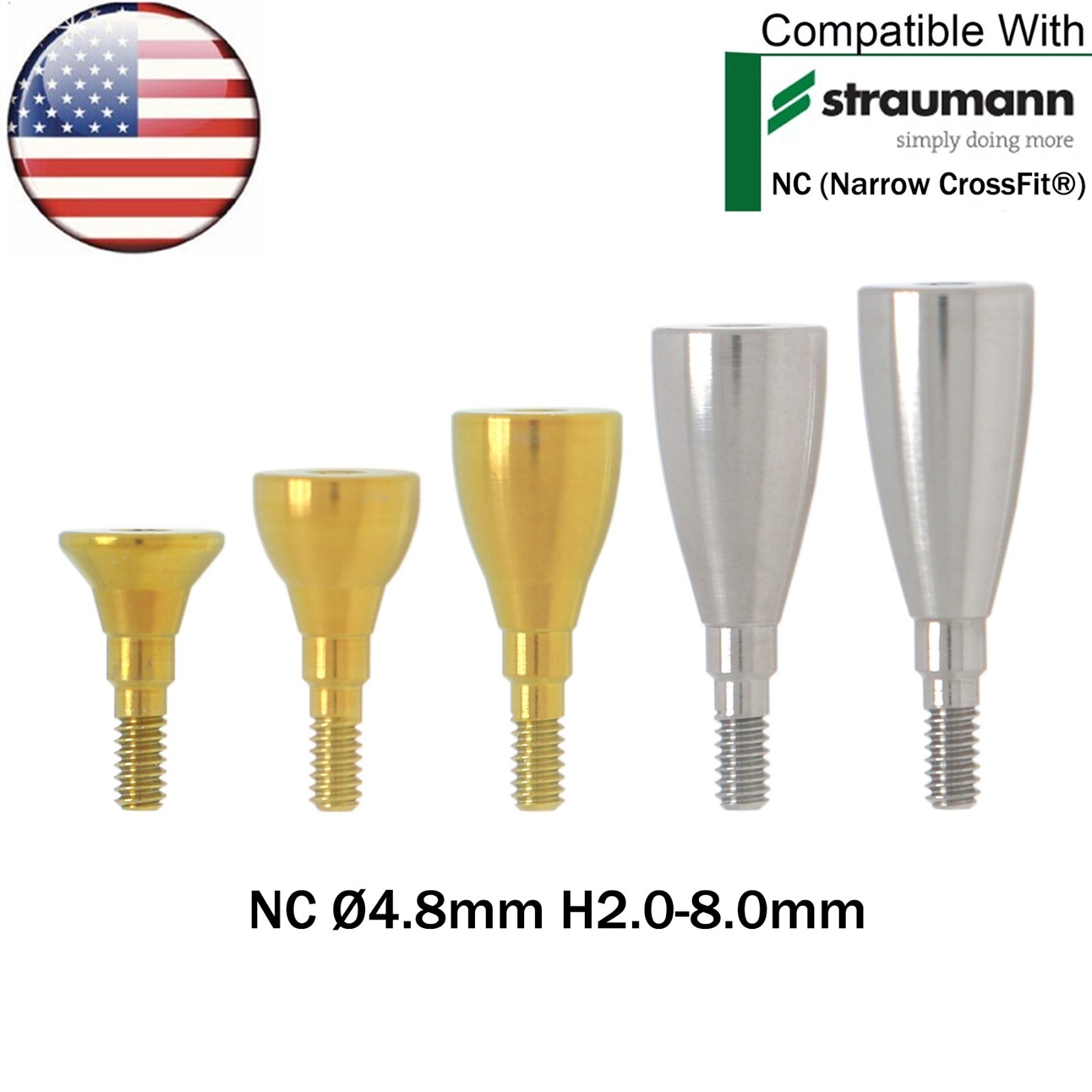 US Dental Healing Abutment NC/RC Healing Closure Caps Fit Straumann ITI BL/BLT