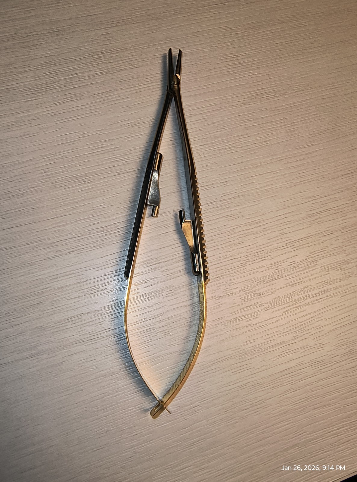 A-TITAN 188TC CASTROVIEJO FLAT HANDLE NEEDLE HOLDER, DENTAL TOOL