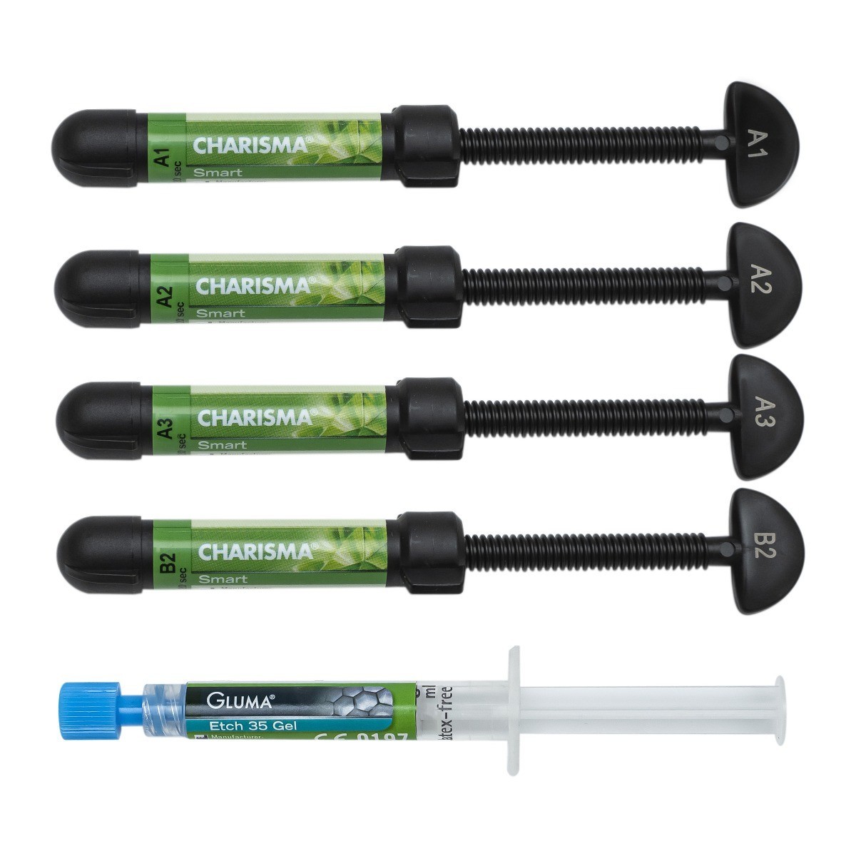Kulzer Charisma Smart Dental Composite 4x4g Syringe Kit Shades A1 A2 A3 B1/B2