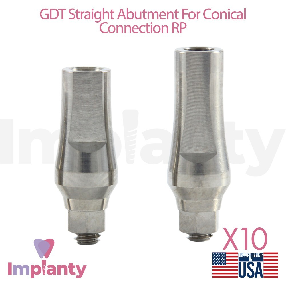 10x Dental Straight Prosthetic Ø4.0mm Conical Connection Regular Platform (RP)