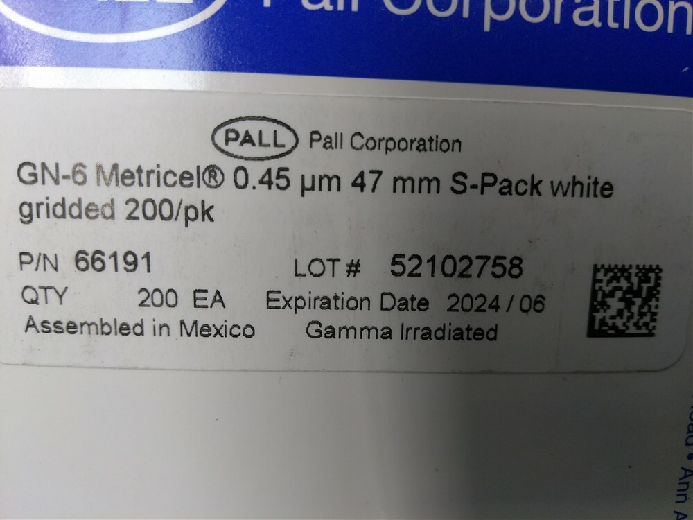 (2000 Count) PALL 66191 GN-6 Metriciel Membrane Disc Filters 47mm GRID MCE 2024