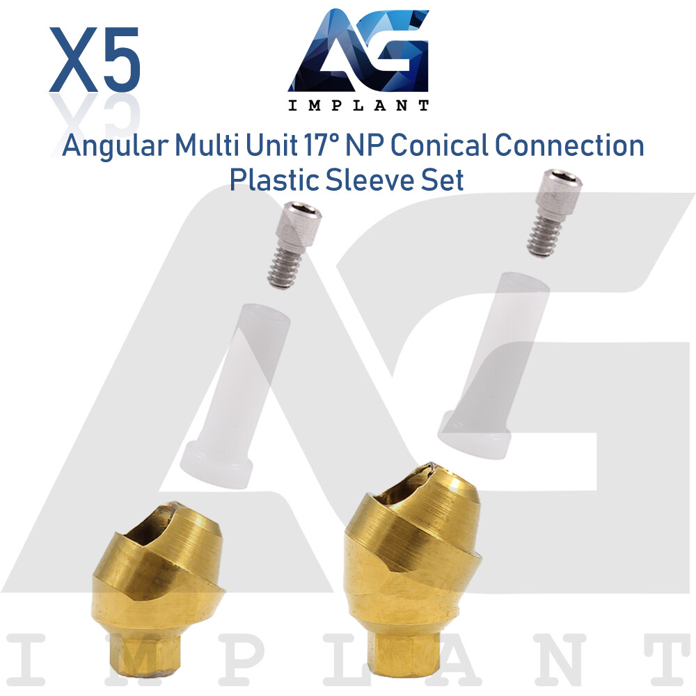 5 Angular Multi Unit Prosthetic 17° Conical Connection NP Plastic Set