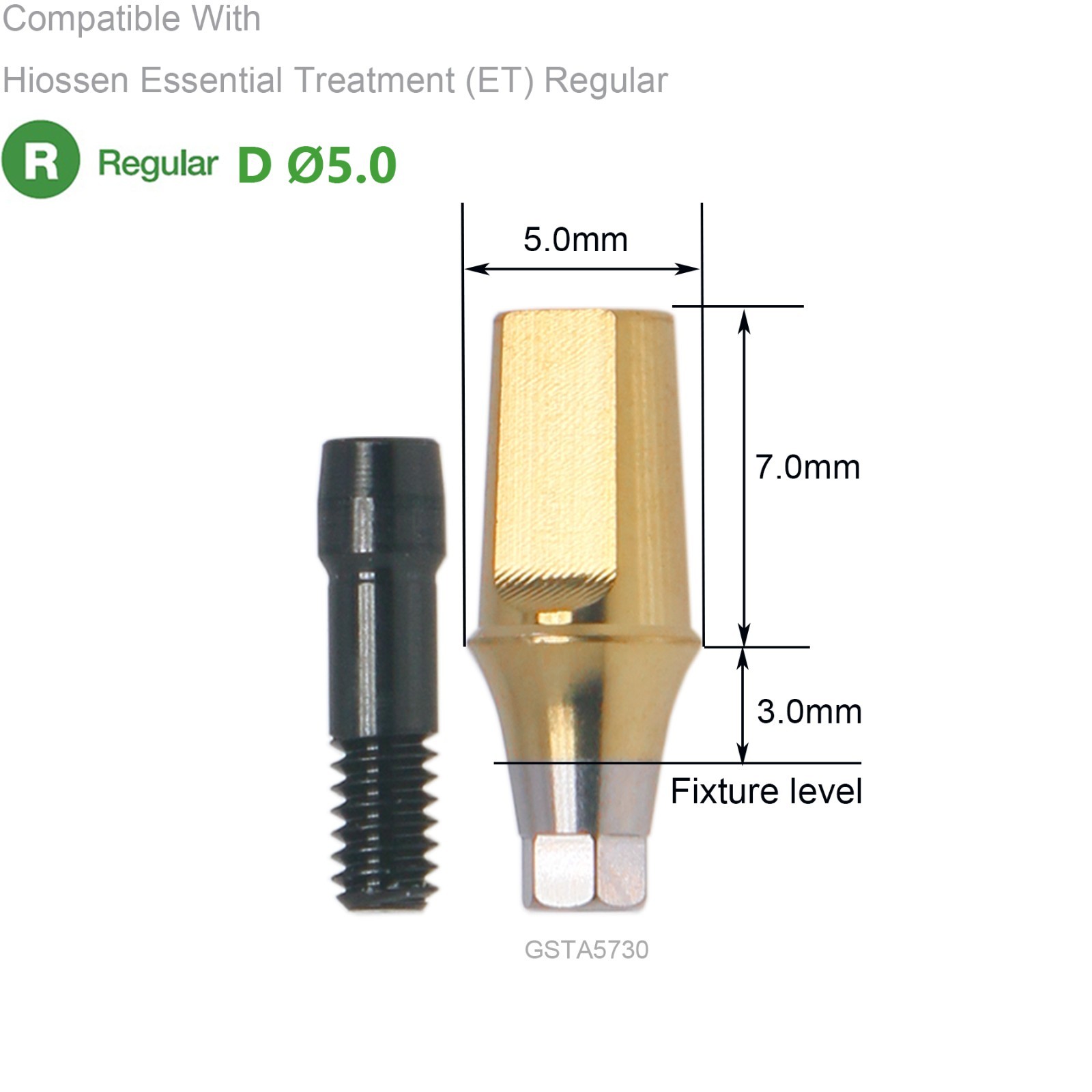 US Implant Hex Transfer Abutment Regular Straight Fit Osstem Hiossen TS D Ø5.0