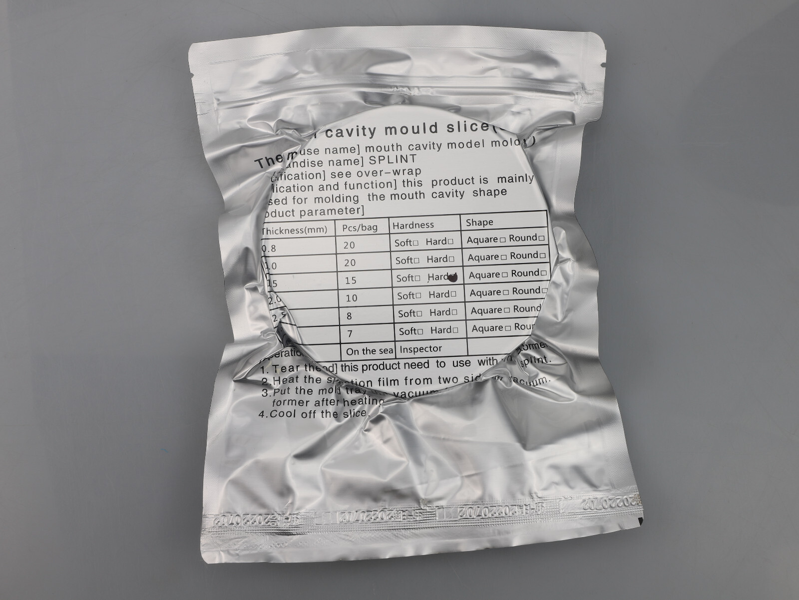 Dental Lab Thermoforming Material Round Vacuum Forming Splint Sheet Hard 1.5mm