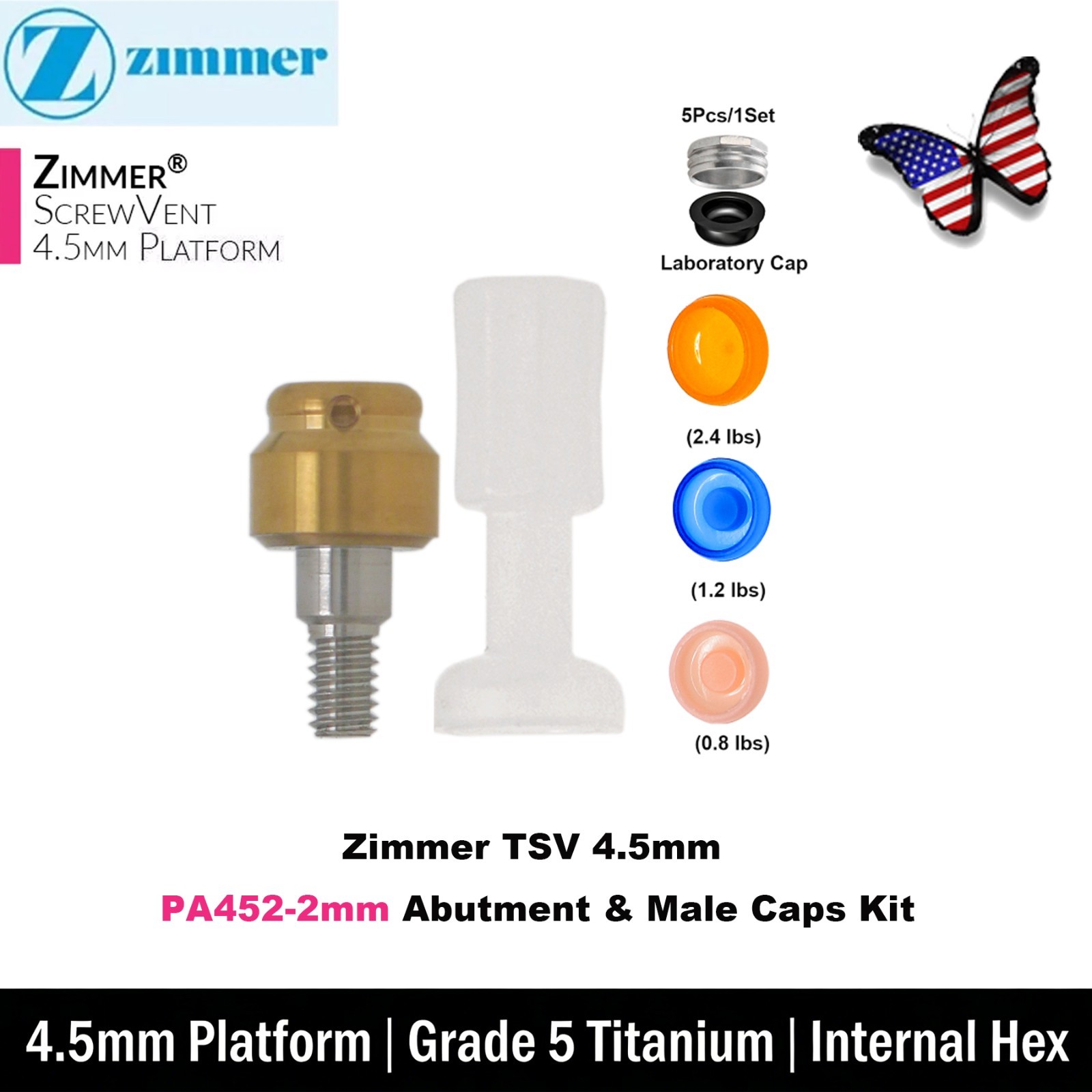 Overdenture Locator Abutment Removable Anchor Internal Hex BioHorizons Tapered