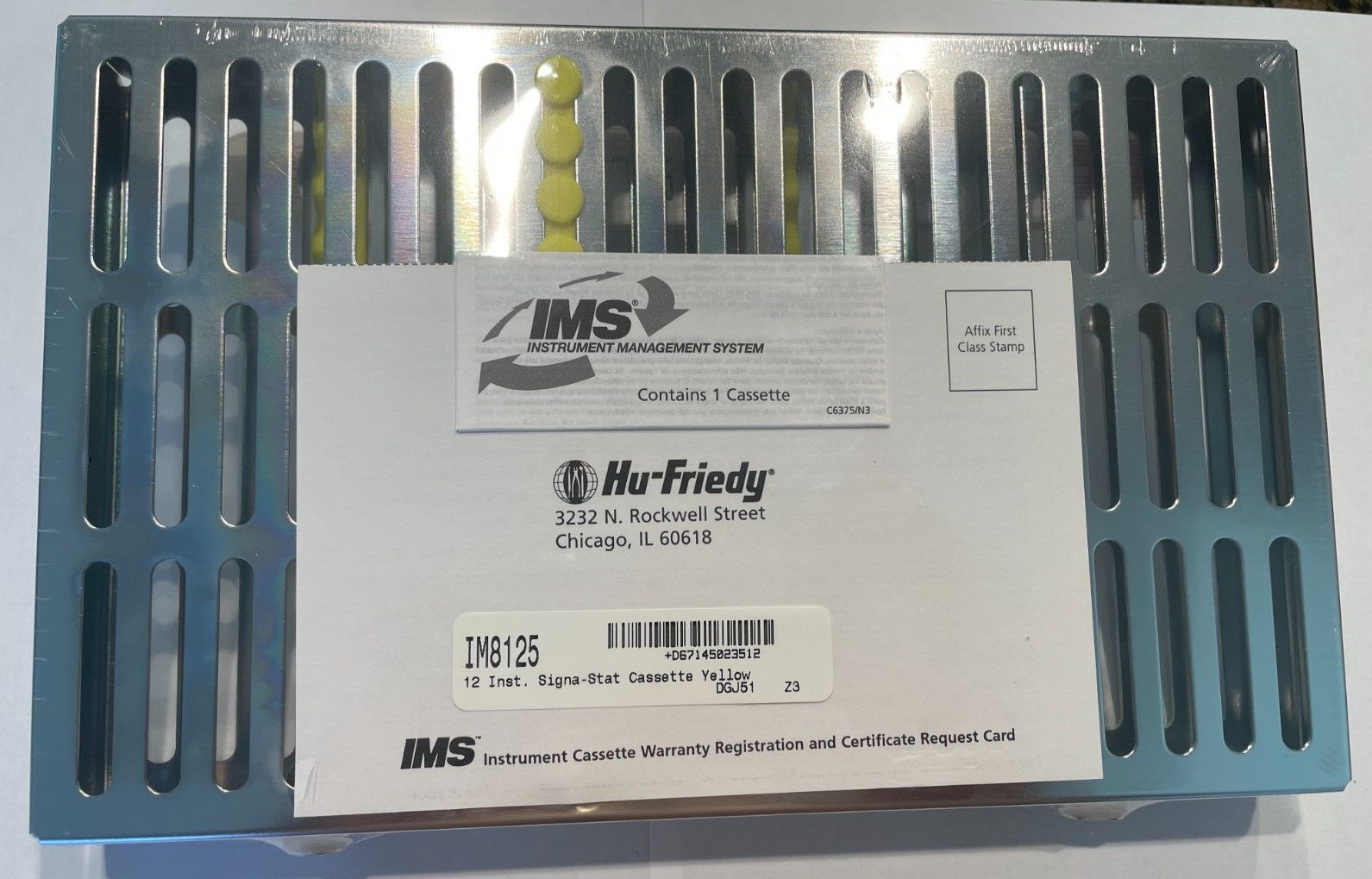 HU-FRIEDY DENTAL CASSETTE IMS 12 INSTRUMENTS YELLOW IM8125