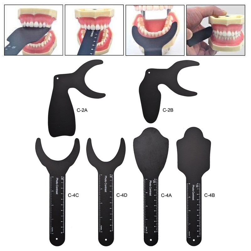 6PCS Autoclavable Dental Orthodontic Photo Contrast Black Background Photography
