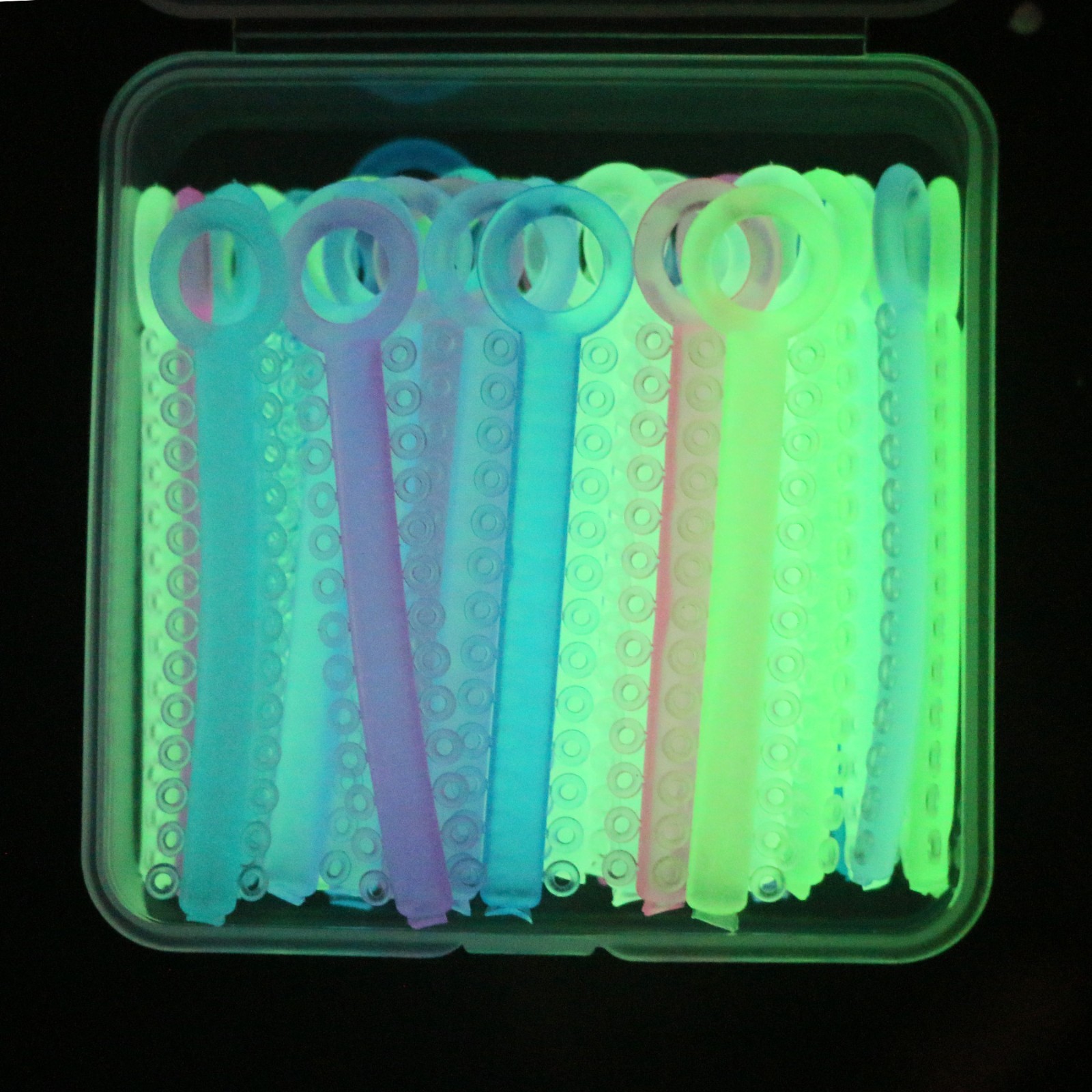 40 Stick Dental Orthodontic Ligature Ties Glow in Dark Braces Elastic Rubber