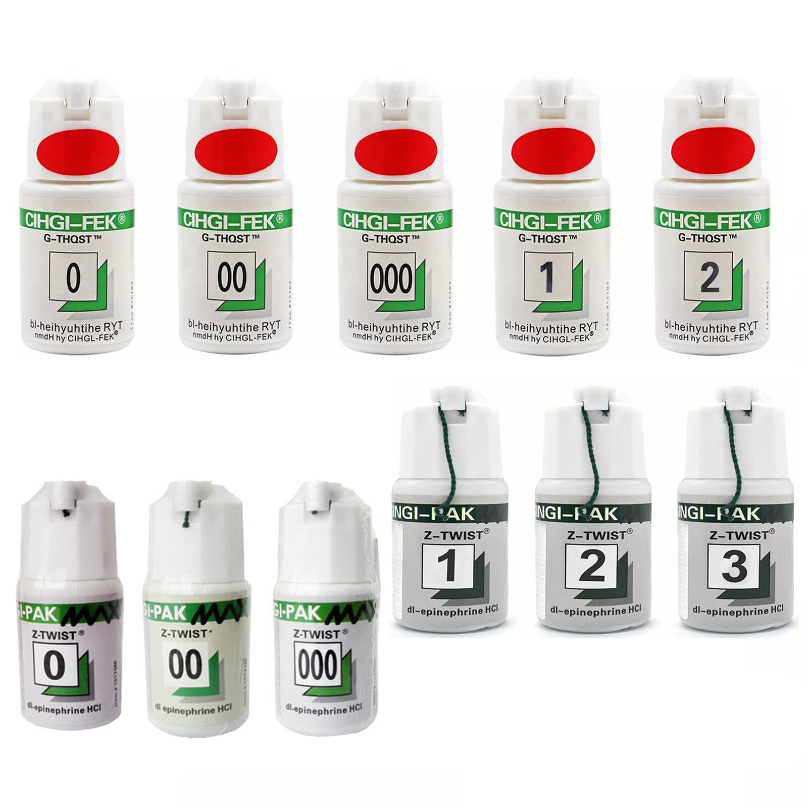 G-THQST Z-Twist Max Dental Gingival Retraction Cord Packing 0,00,000,1, 2 ,3