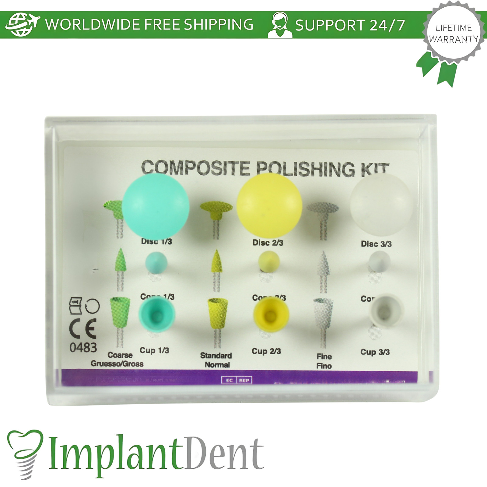 X10 Dental 3 Step Composite Polishing Kit For Refining Dentistry Restorations