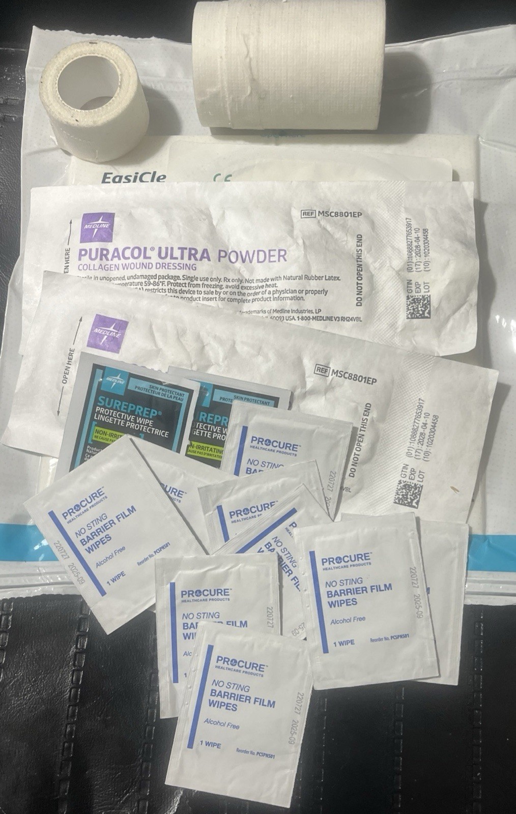 18 pc.Lot #1H/Coloplast Washcloth,Barrier Film Wipes,Med White Tape & More