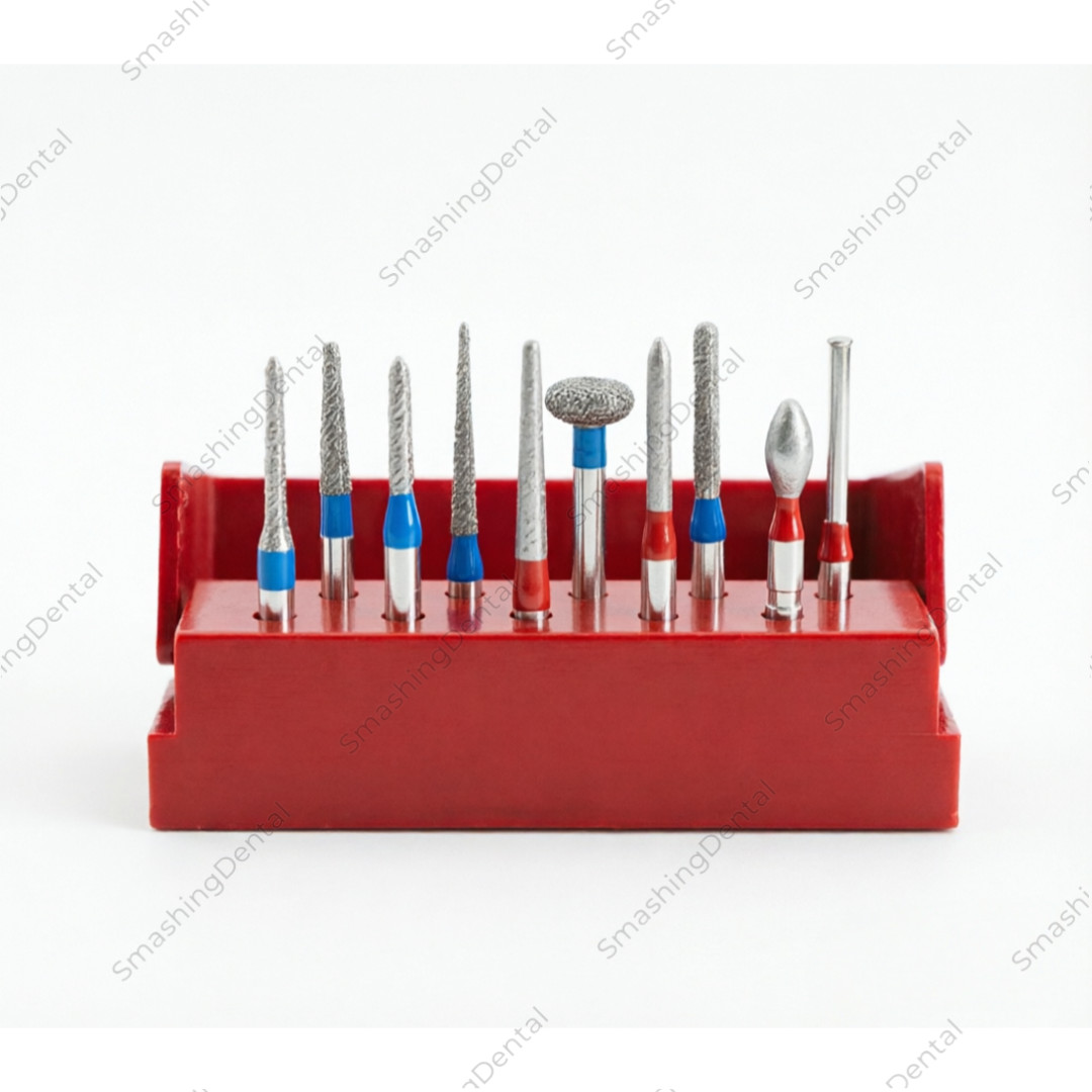 Dental Anterior Posterior Crown Bridge Preparation Diamond Burs Silver 10Pcs/Kit