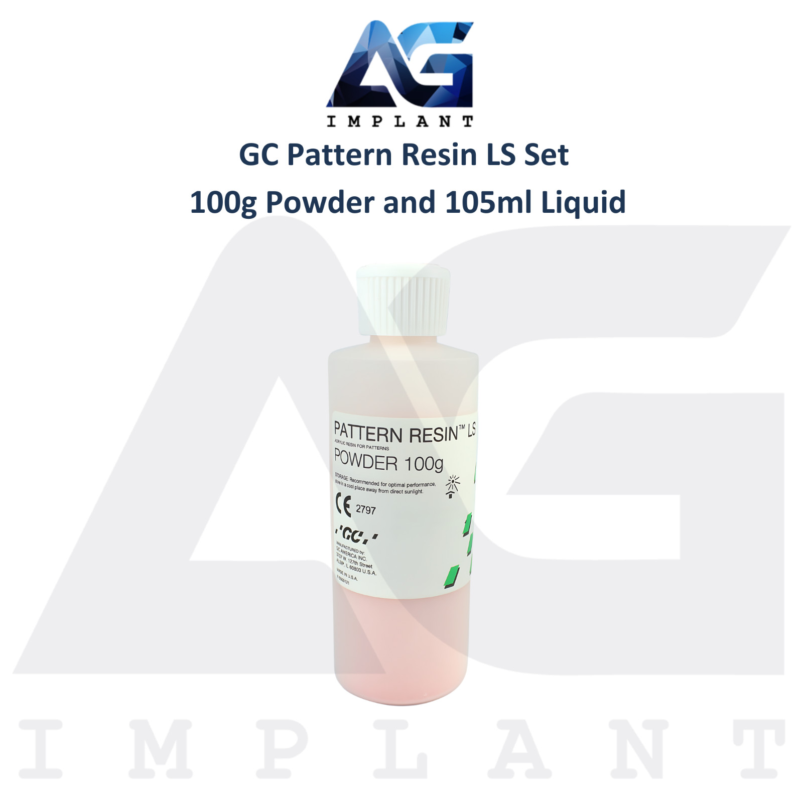 Dental Pattern Resln LS Set 100g Powder & 105ml Liquid Create Precise Models