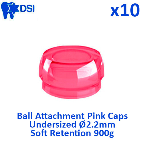 DSI Dental Lab Implant Undersized Ø2.2mm 10 Insert Caps Retentive Attachment
