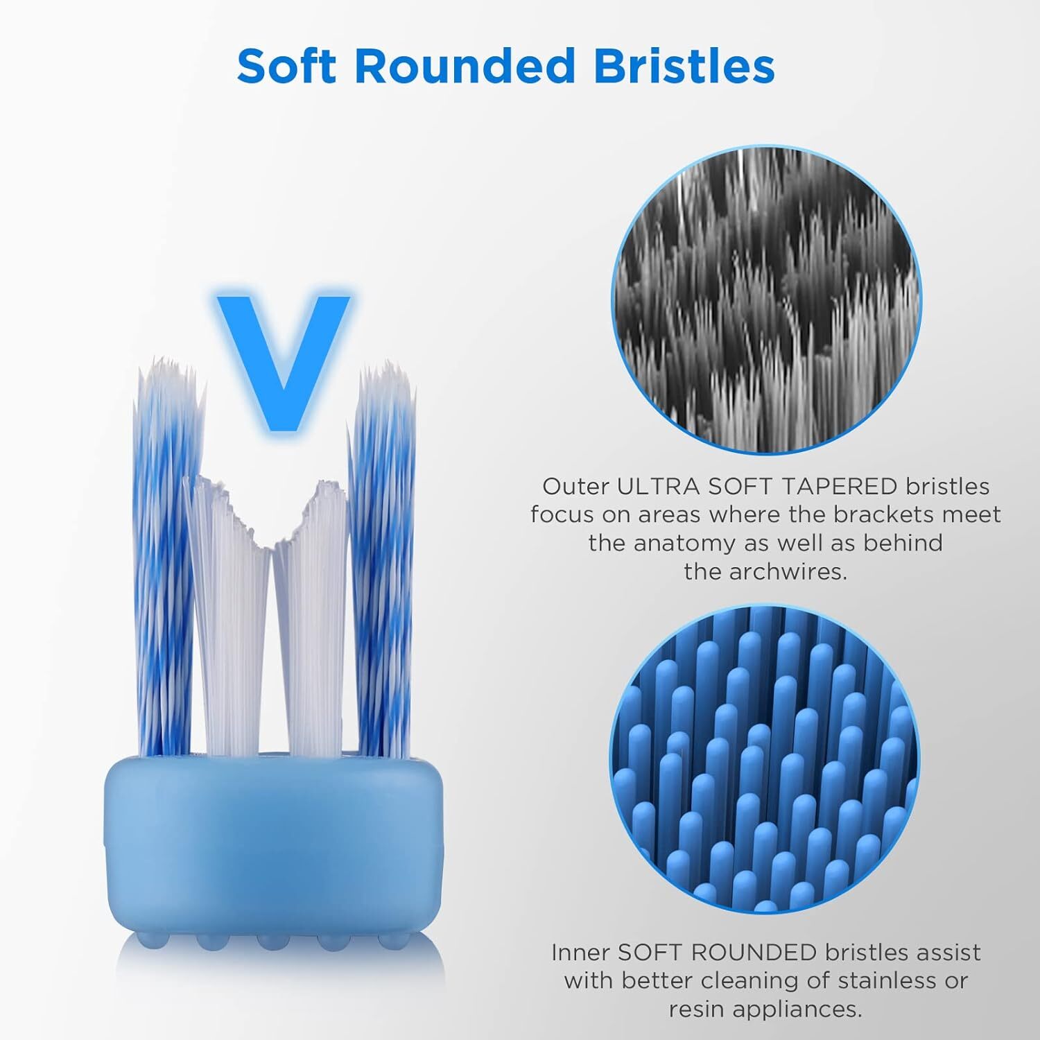 V-Shaped Orthodontic Toothbrush for Braces, Soft Bristles, 6 Count, with…