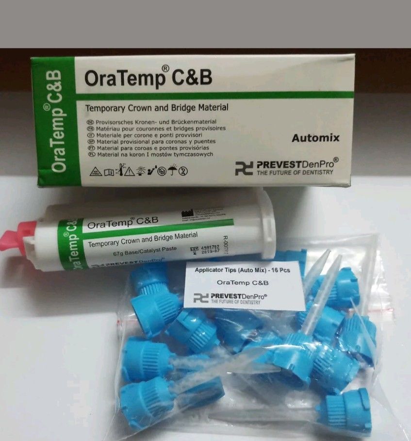 5 X Temporary Crown & Bridge Material 67gm Base/Catalyst Paste With 16 Auto Mix