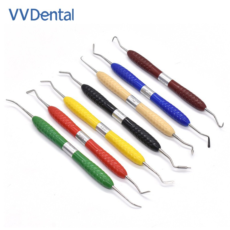 VV Dental Resin Spatula Kit 7pcs/set Silicone Handle Composite Resin Filling