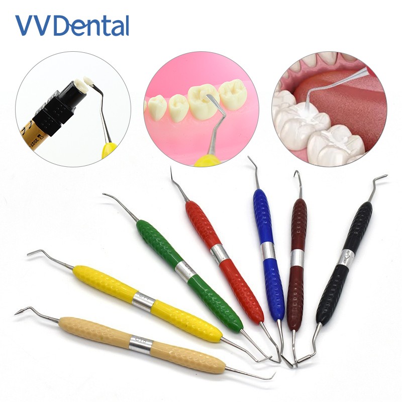 VV Dental Resin Spatula Kit 7pcs/set Silicone Handle Composite Resin Filling