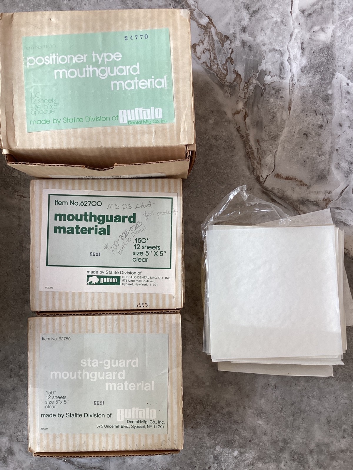 Large lot of Buffalo Dental Tray Material & Mouthguard Material, 5″ X 5″