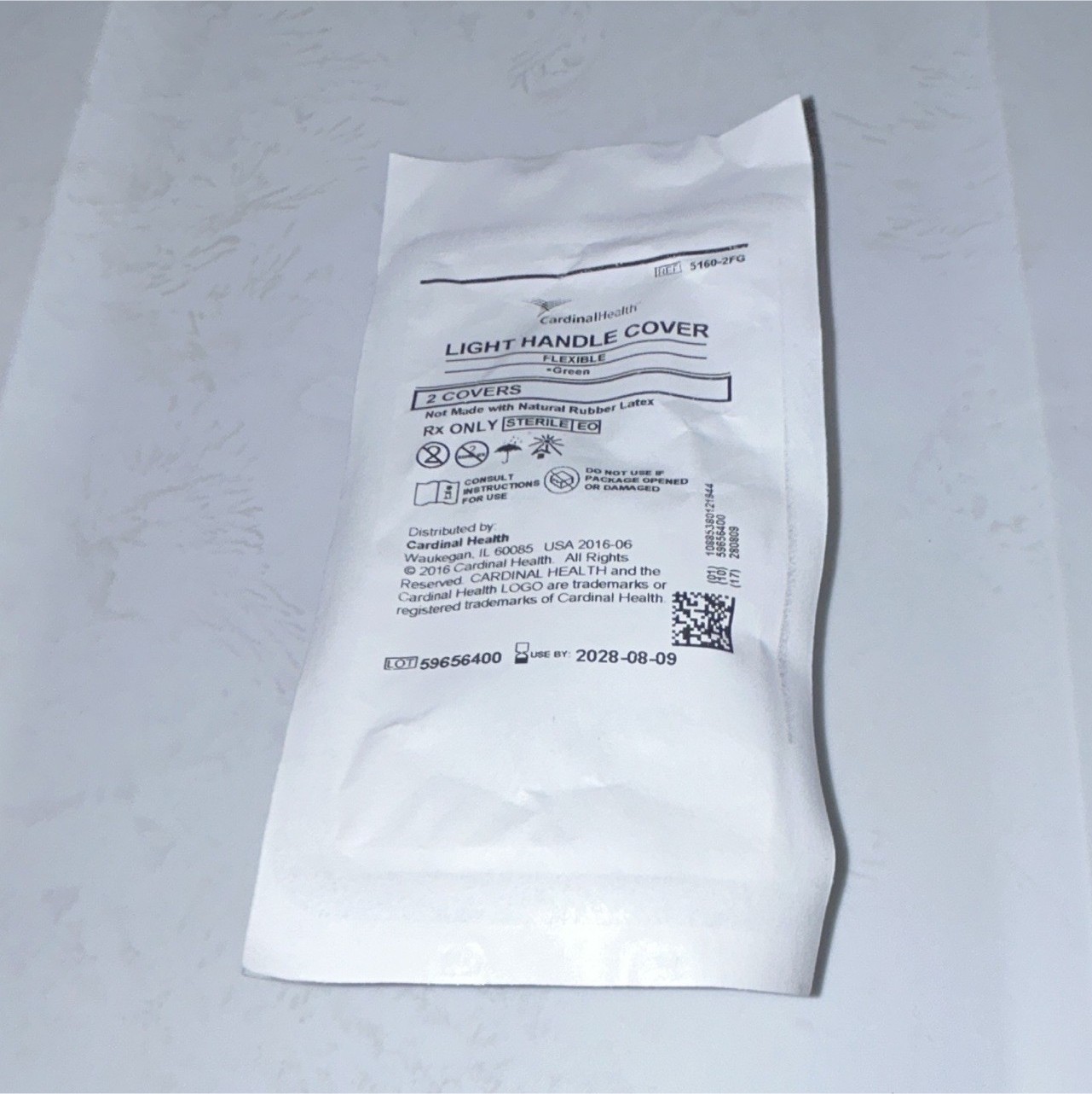 Cardinal Health Light Handle Cover Flexible Green Sterile 2 Covers 5160-2FG