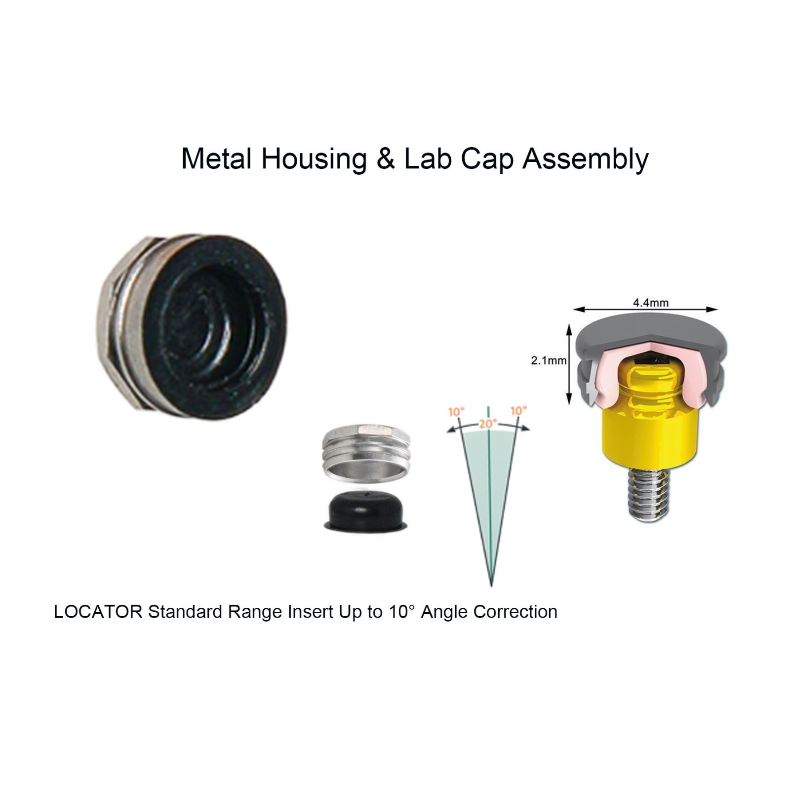 US Dental Locator Replacement Metal Housing &Lab Processing cap Inserts Assembly