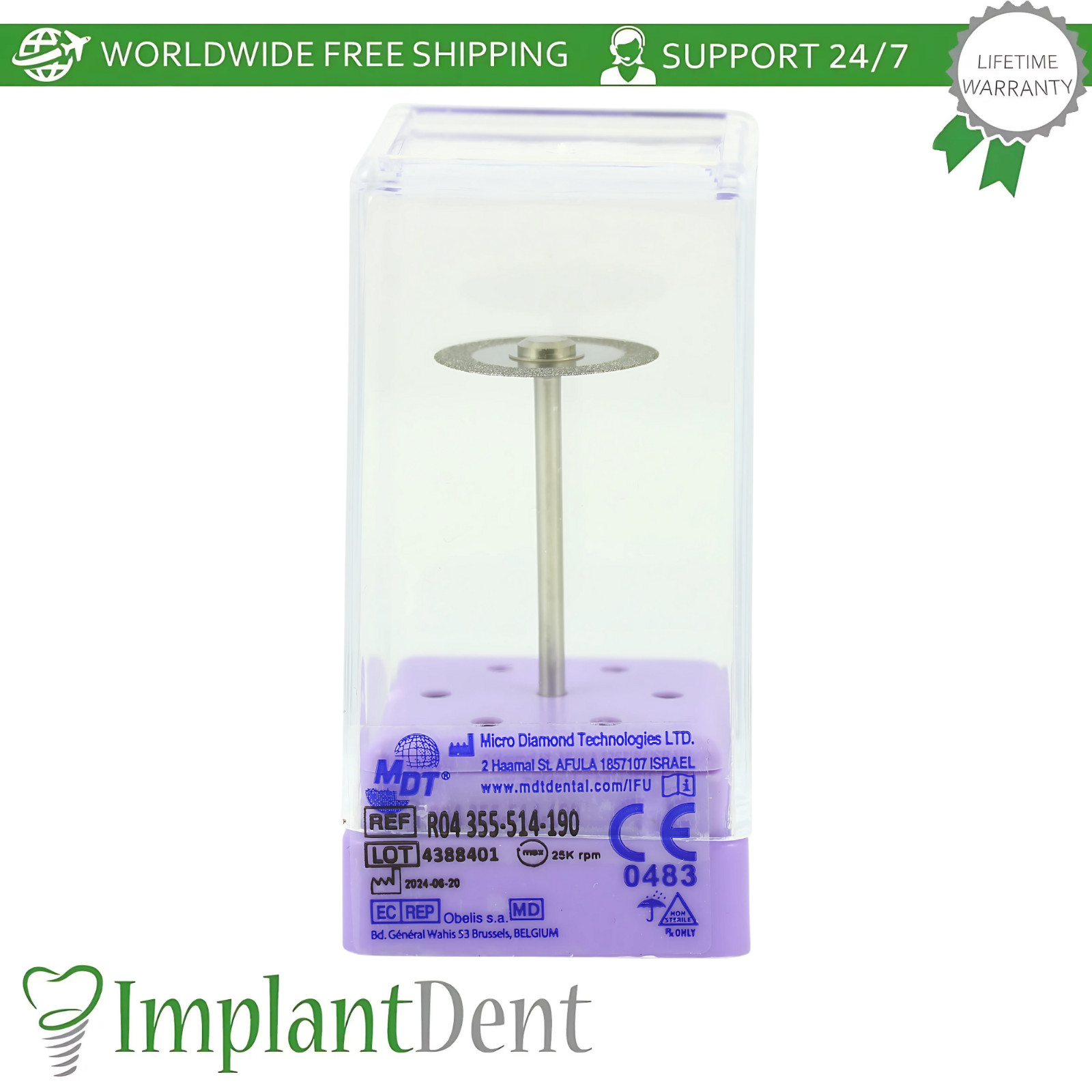 MDT Dental Diamond Coated Double Sided Super Flex Disc Contouring Applications