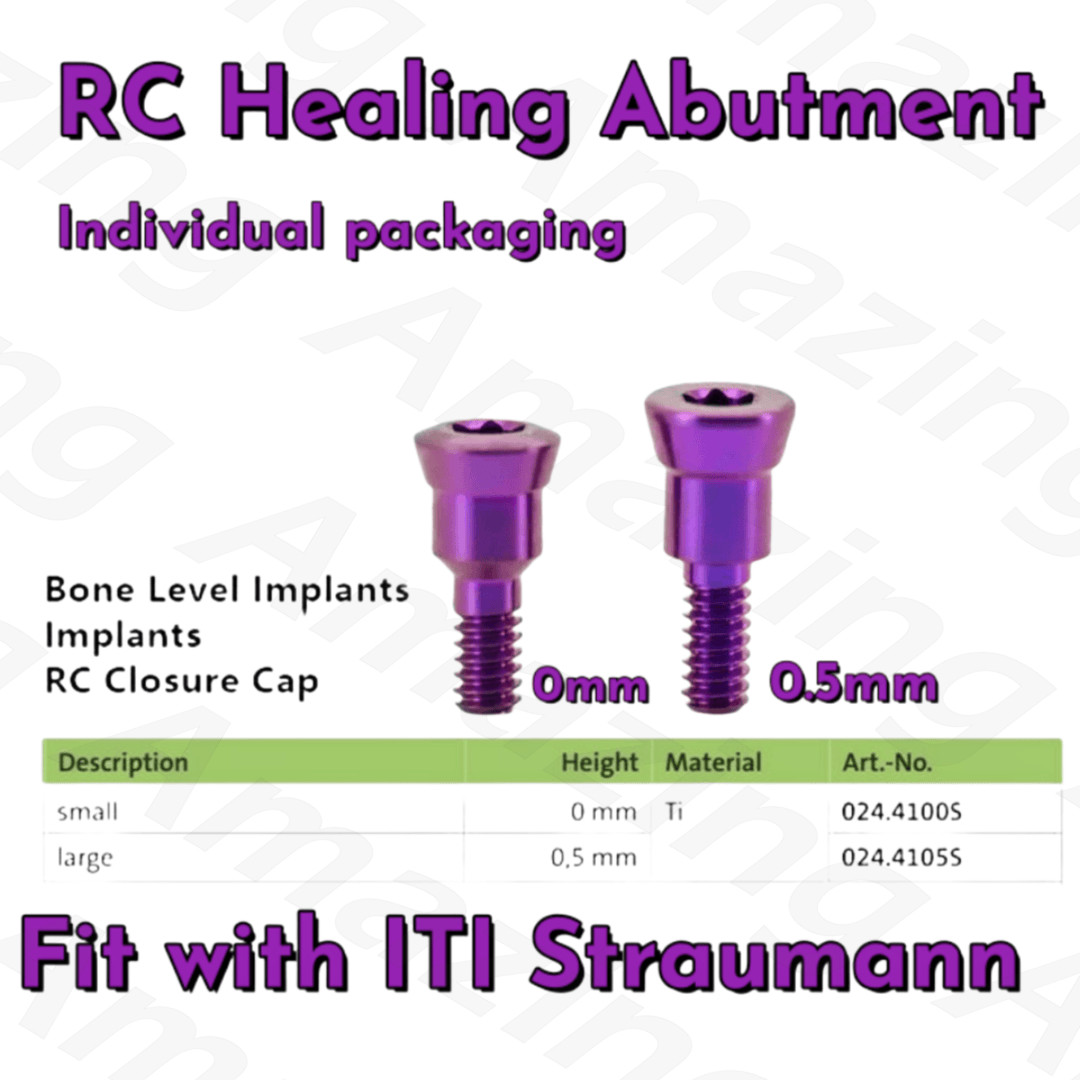 RC Dental Closure Screw RC Healing Cap Abutment Height 0/0.5mm Fits ITI Purple