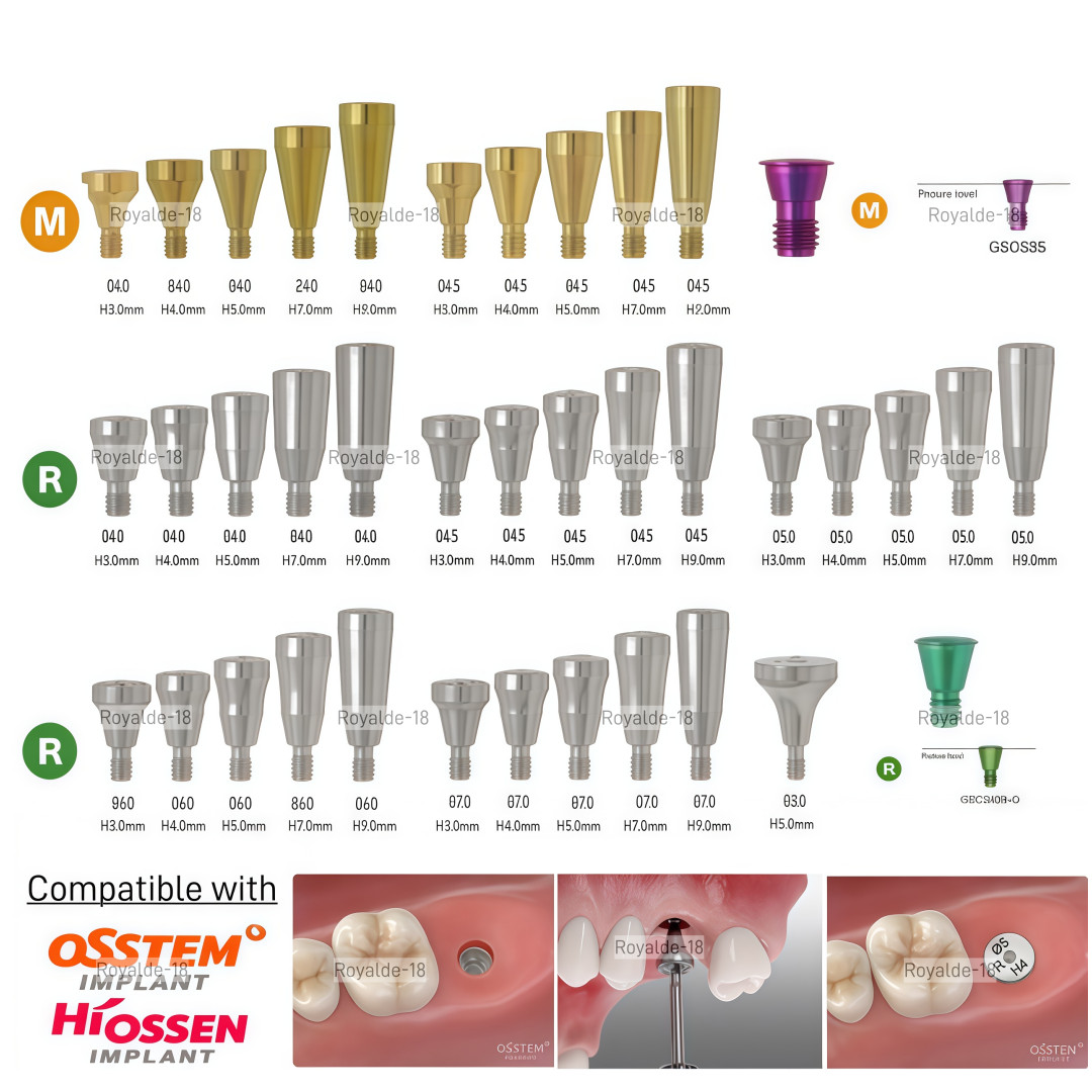 Dental Caps Healing Abutment/Lab Analog Mini Regular Platform Fits ostem Hiossen